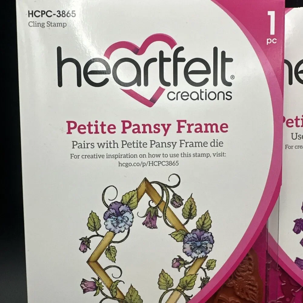Heartfelt Creations Petite Pansy Frame Dies & Stamps HCD1-7225 + HCPC-3865 cards